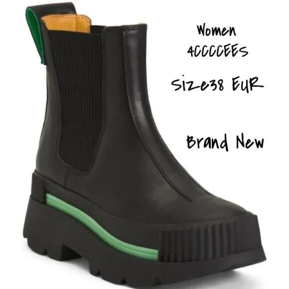 4CCCCEES Women's Black Chelsea Leather Boots Size 38 EUR 8 US - New - Picture 7 of 7